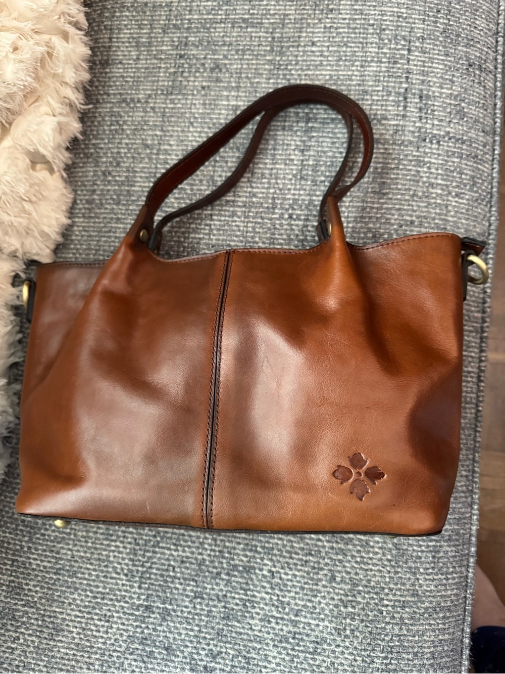 Patricia Nash Argenta/Chestnut/Brown Leather Satchel/Tote Bag - Picture 3 of 10